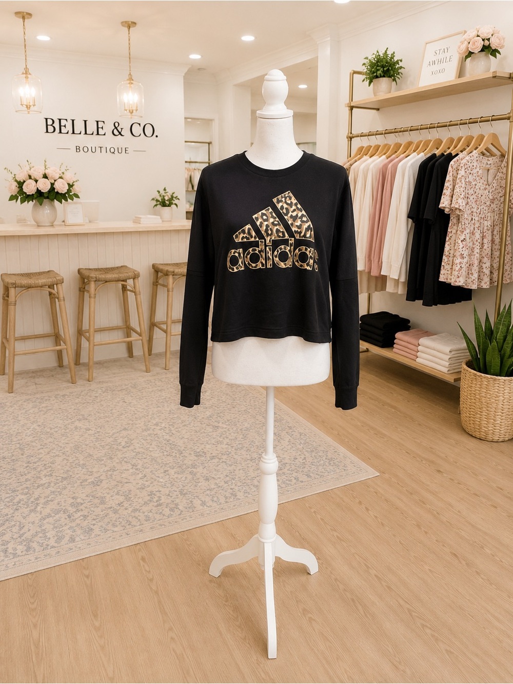 Adidas Black Camo Logo Sweatshirt Size M NWT $55